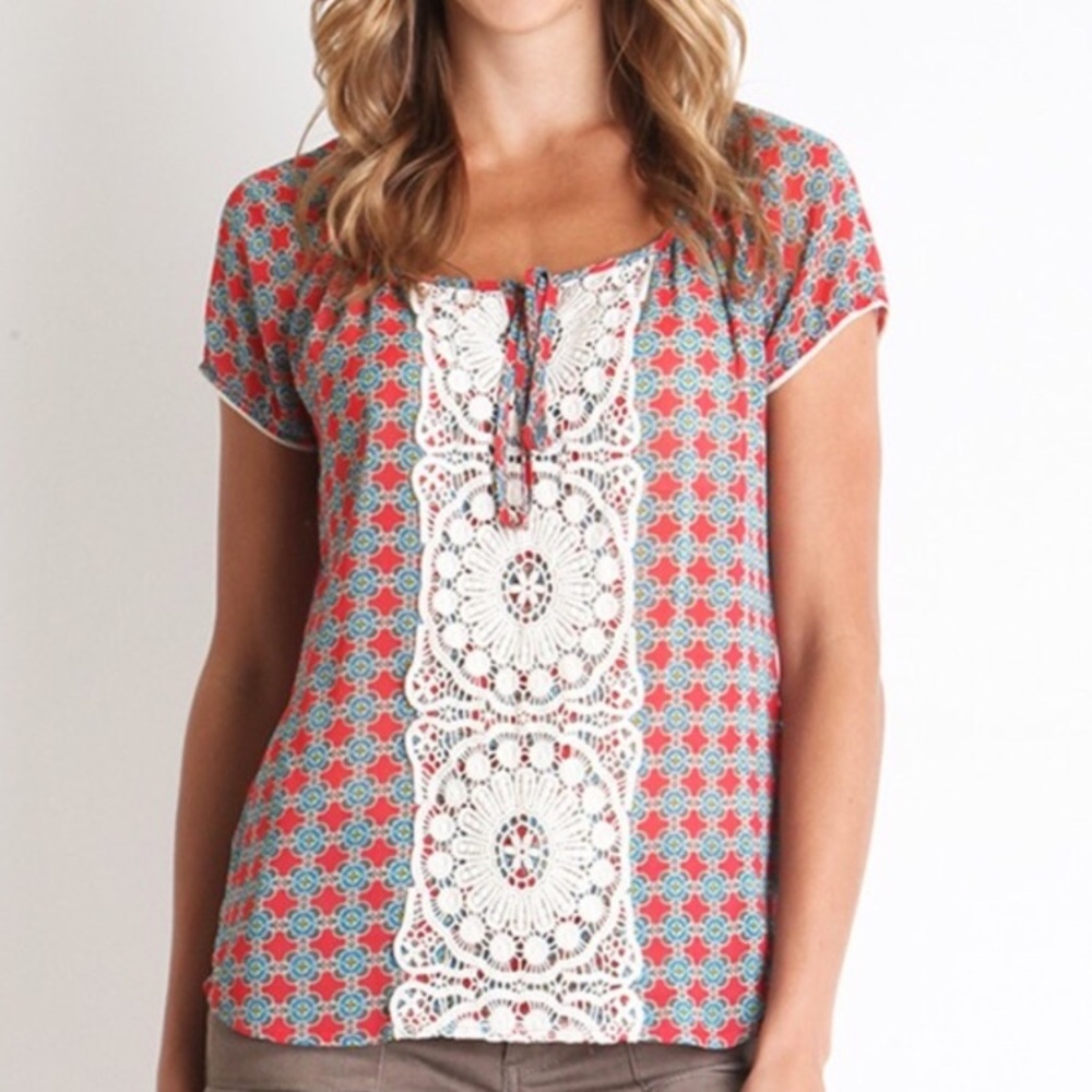 ❤️EUC KUT from the Kloth Boho Peasant top blouse L